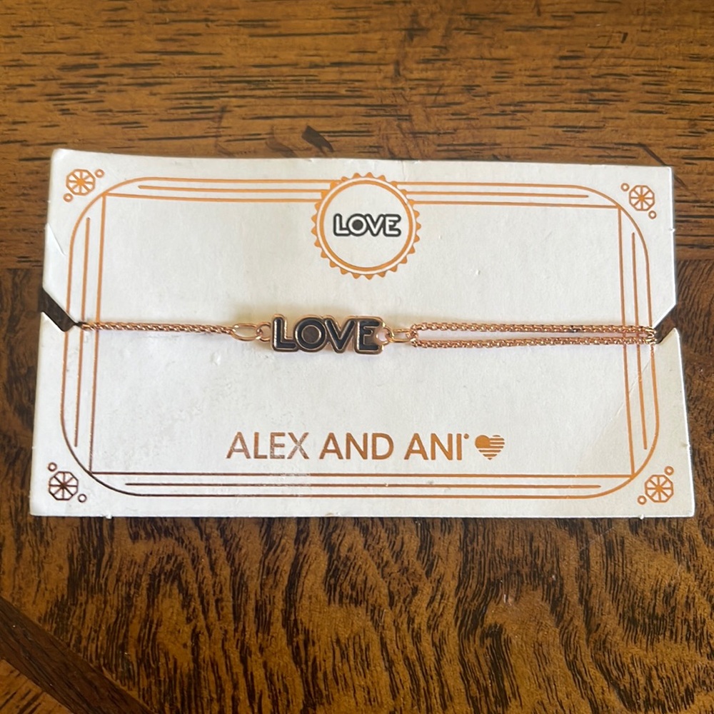 Alex and Ani Love expandable bracelet in rose gold NEW